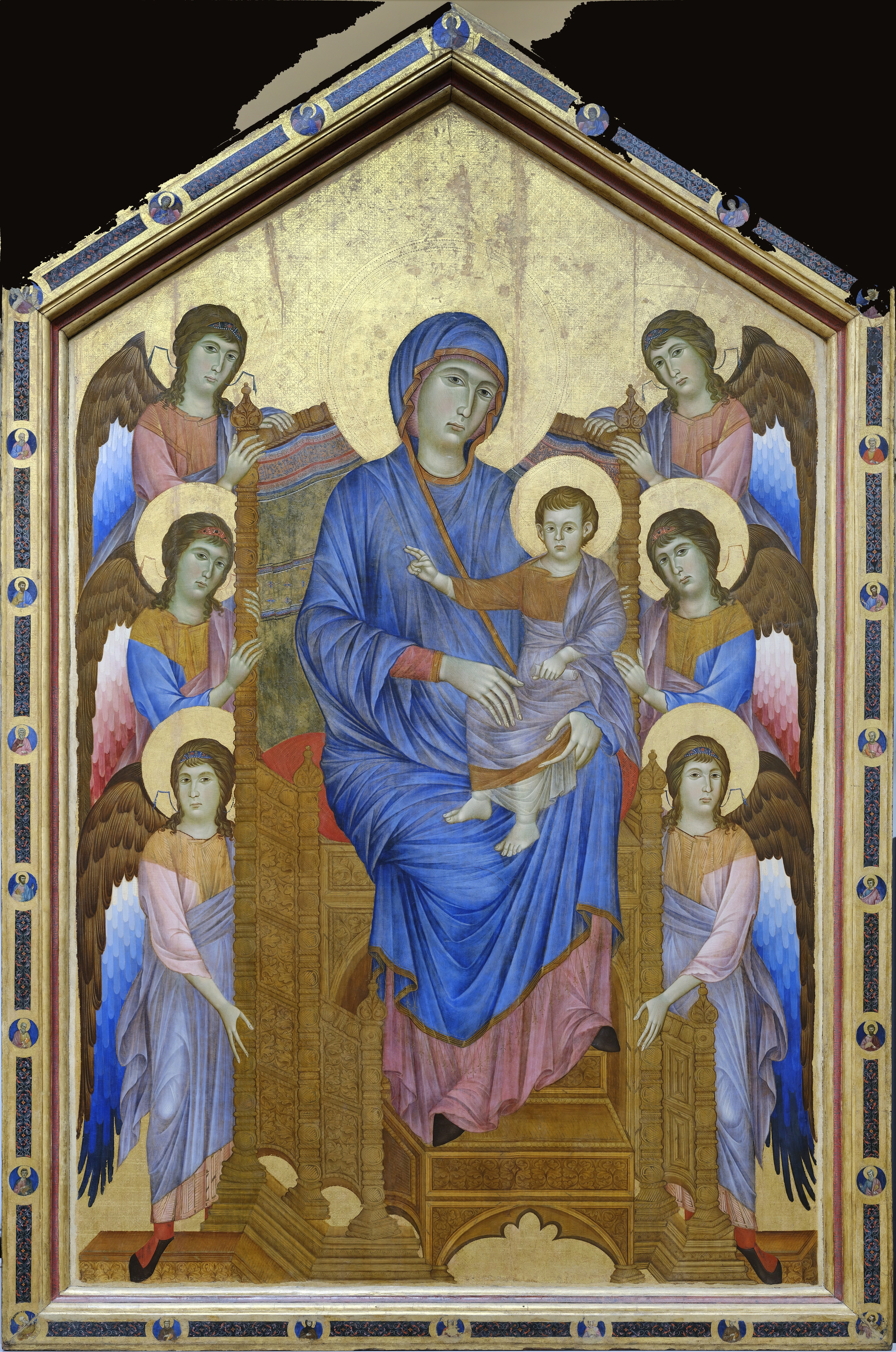 The Virgin and Child in Majesty Surrounded by Six Angels (Maestà) — Cimabue