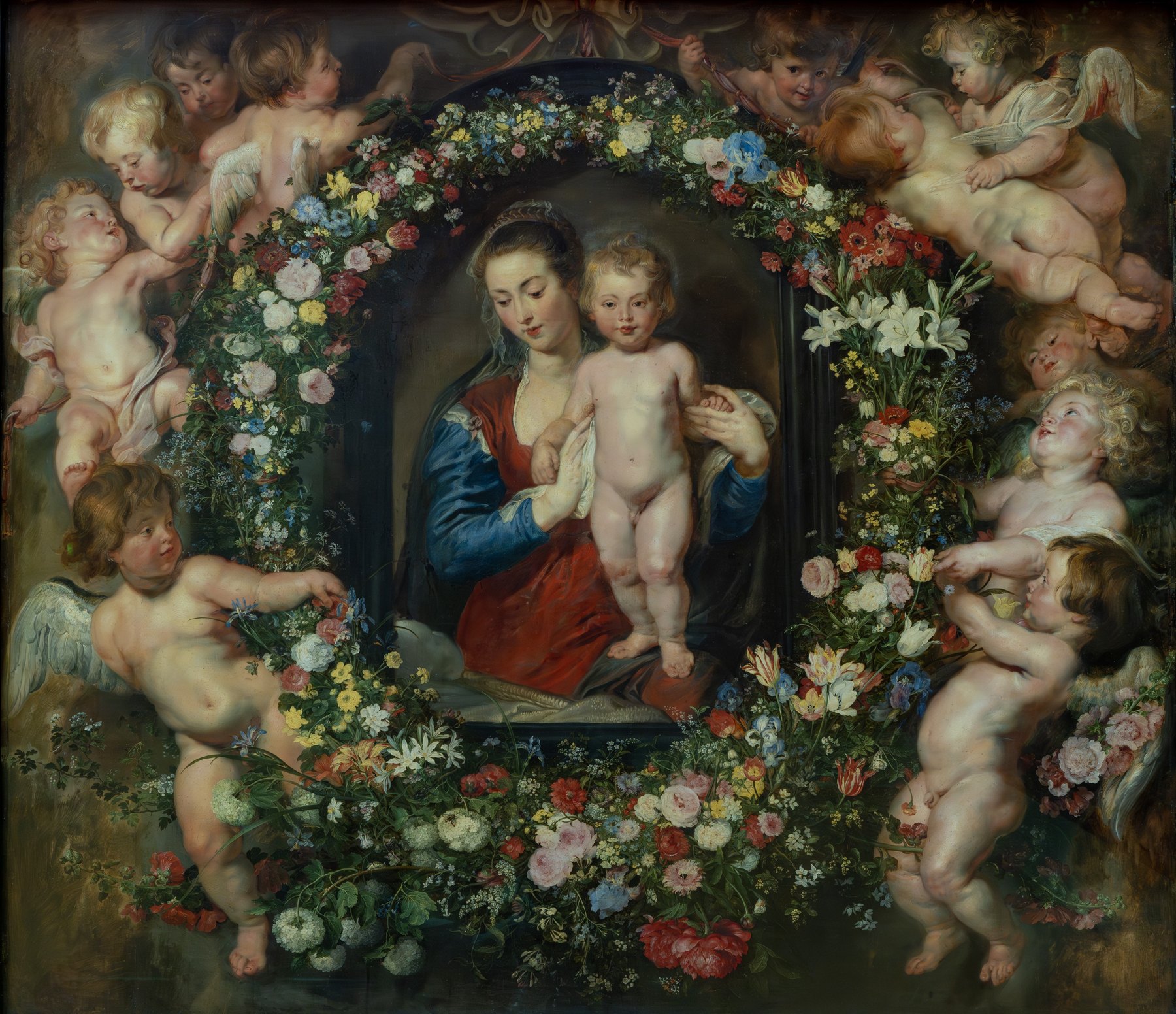 Madonna in a Garland of Flowers — Peter Paul Rubens