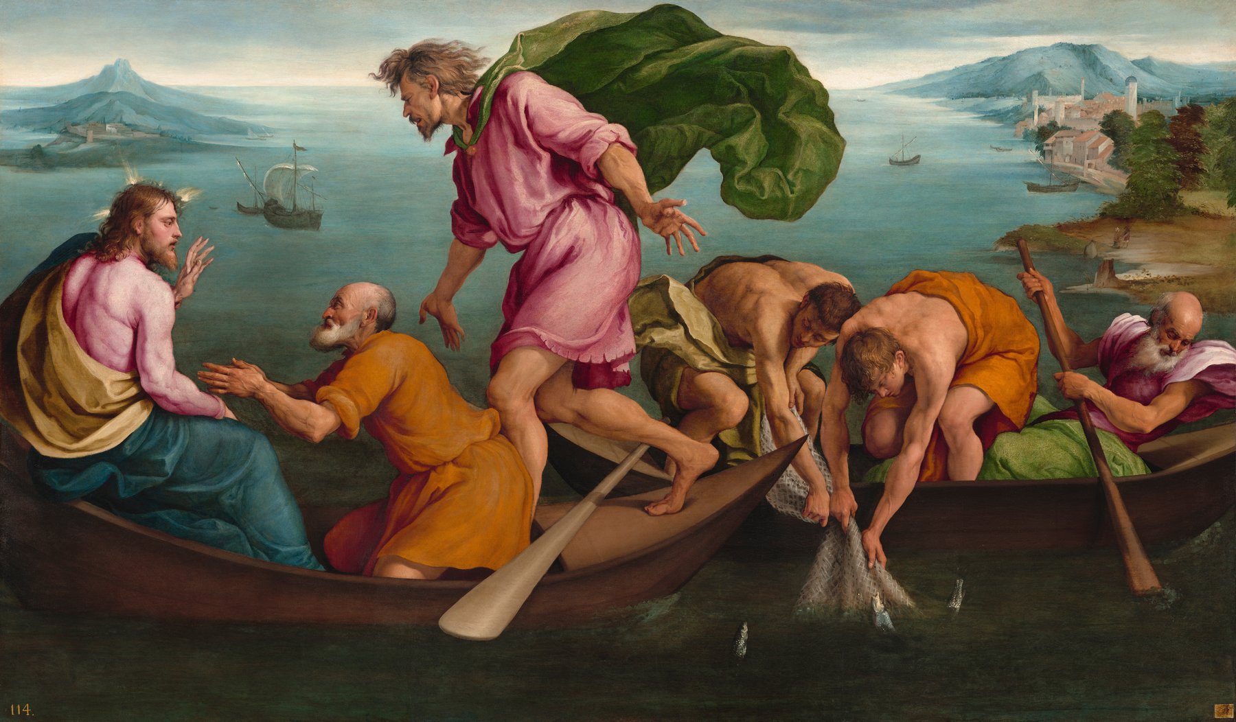 The Miraculous Draught of Fishes by Jacopo Bassano, 1545, National Gallery of Art, Washington