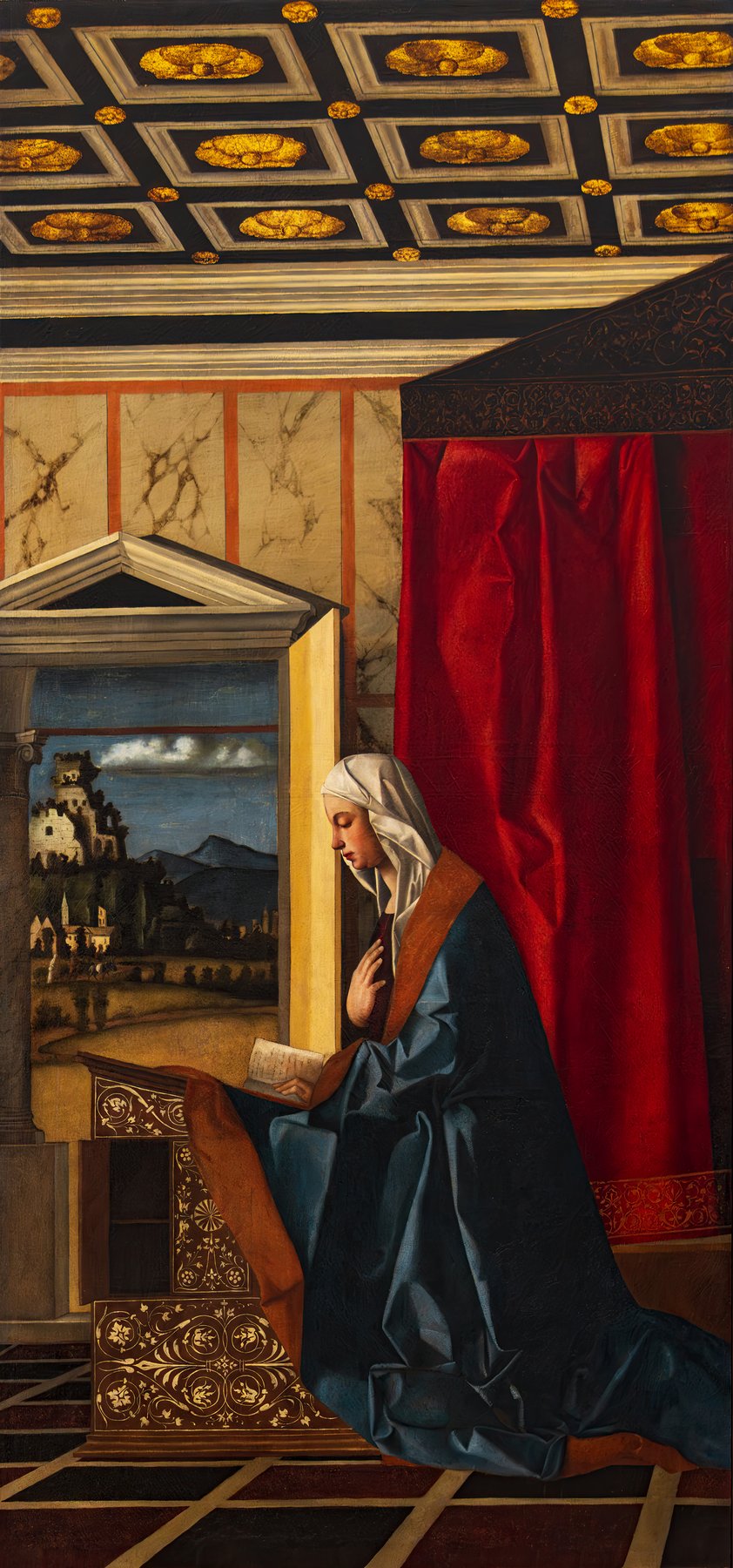 The Annunciation (organ shutters from Santa Maria dei Miracoli) (right shutter) — Giovanni Bellini and workshop