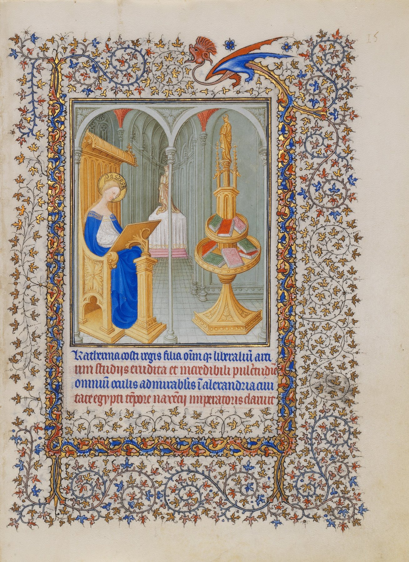 Saint Catherine in her Study — The Limbourg Brothers