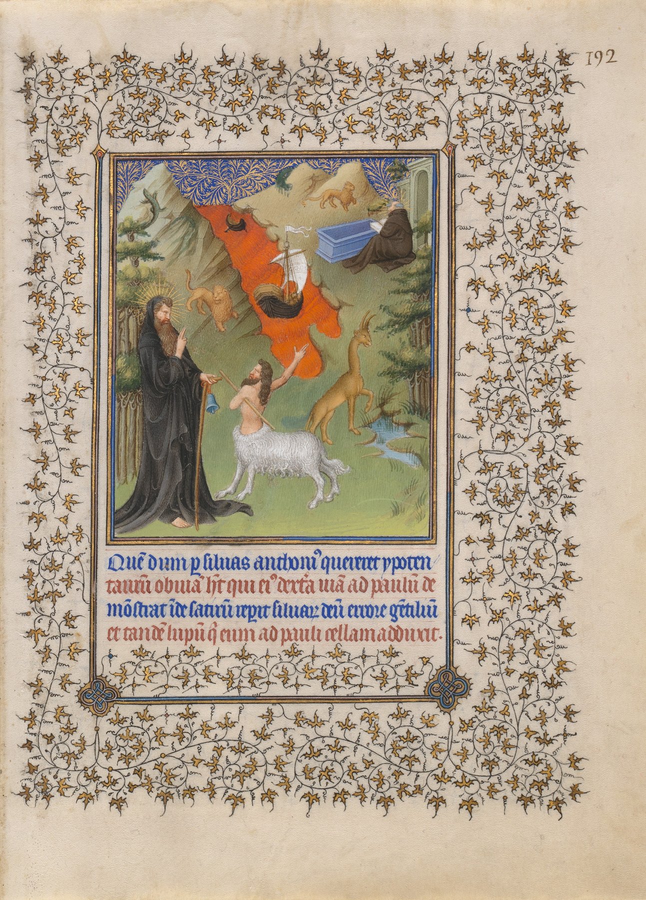 Saint Anthony Receives Directions from a Satyr — The Limbourg Brothers