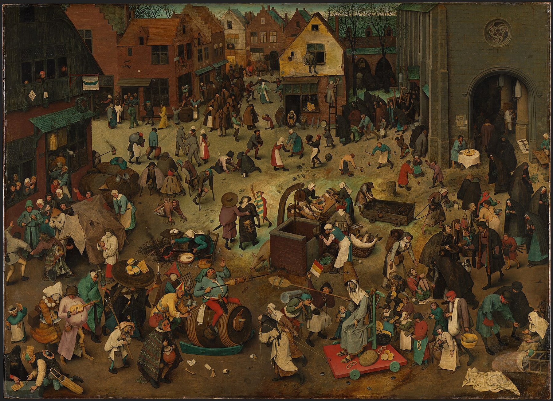 The Fight Between Carnival and Lent by Pieter Bruegel d. Ä., 1559 (dated), Kunsthistorisches Museum, Gemäldegalerie