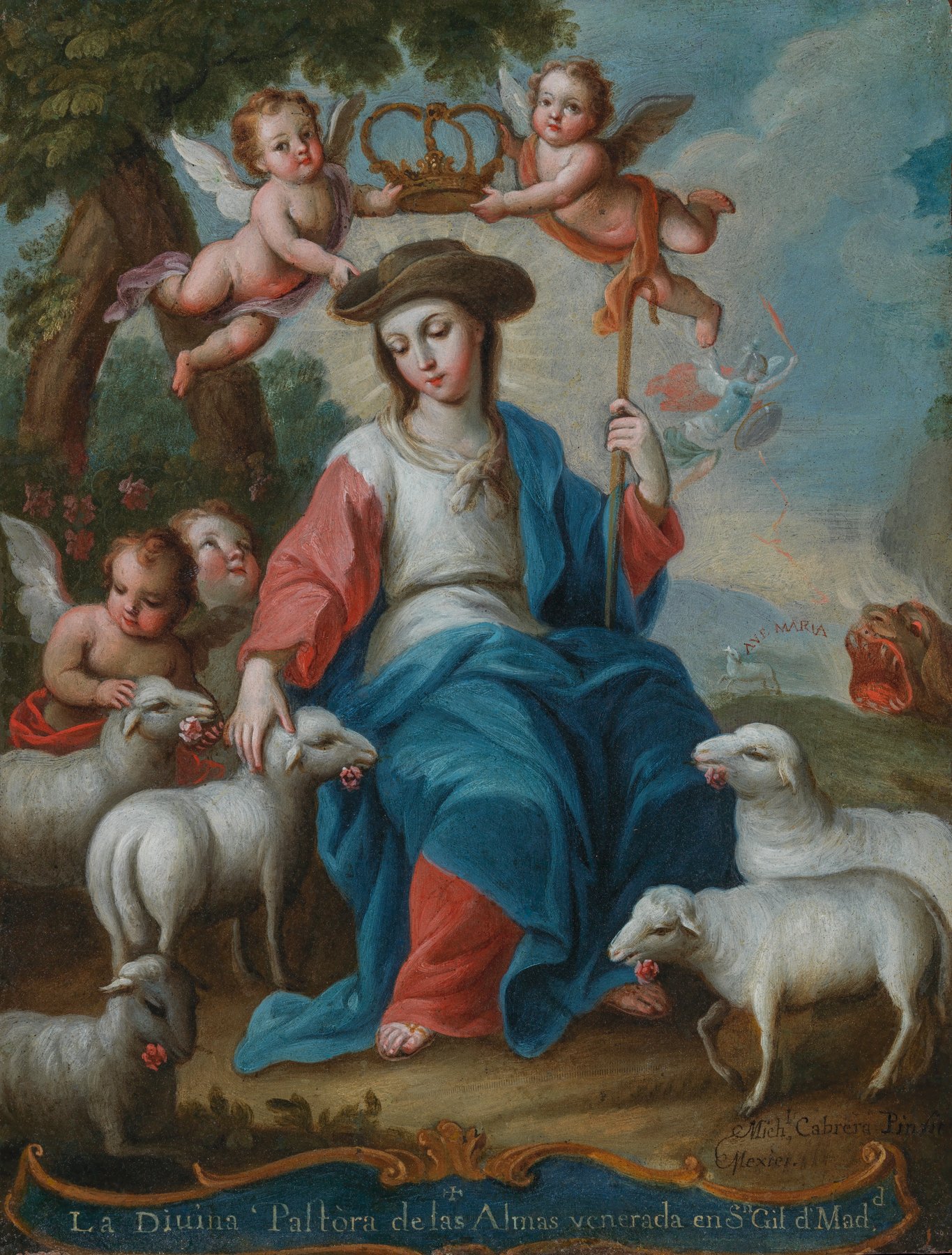 The Divine Shepherdess (La Divina Pastora) by Miguel Cabrera, circa 1760, Los Angeles County Museum of Art