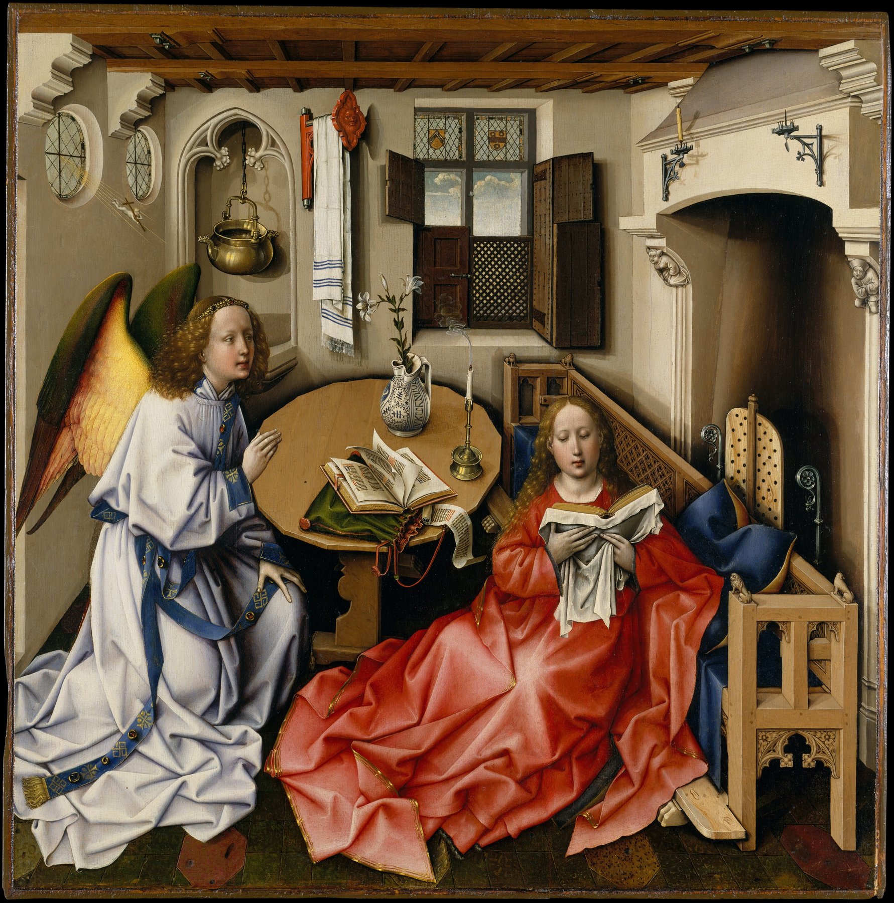The Merode Altarpiece — The Annunciation — Workshop of Robert Campin