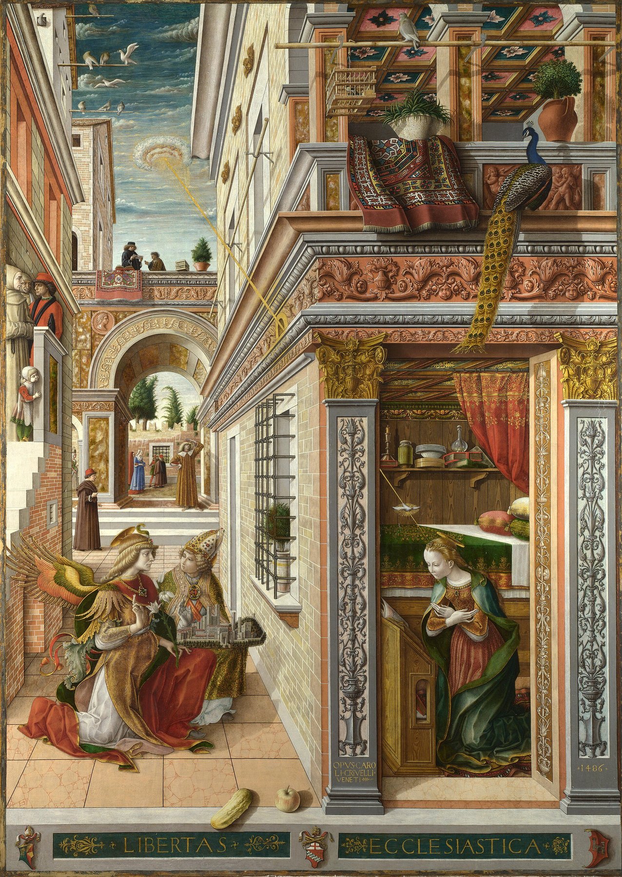 The Annunciation, with Saint Emidius by Carlo Crivelli, 1486, The National Gallery, London