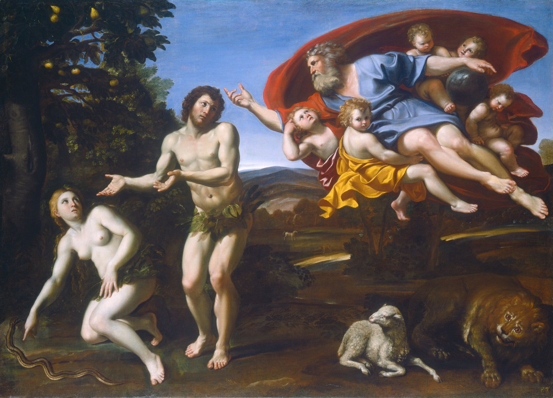 The Rebuke of Adam and Eve by Domenichino, 1626, National Gallery of Art, Washington