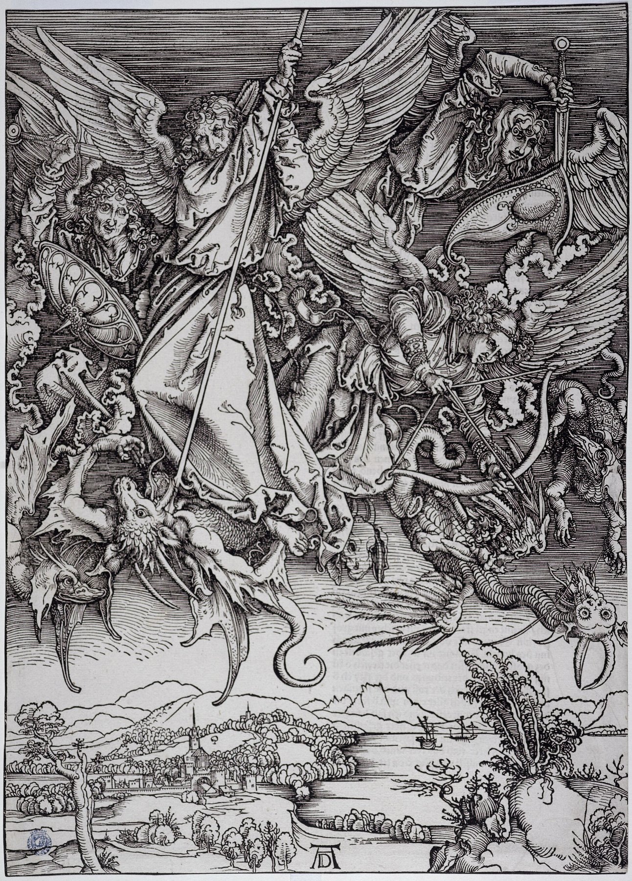 Saint Michael Fighting the Dragon by Albrecht Dürer, c. 1498, Petit Palais, Musée des Beaux-Arts de la Ville de Paris