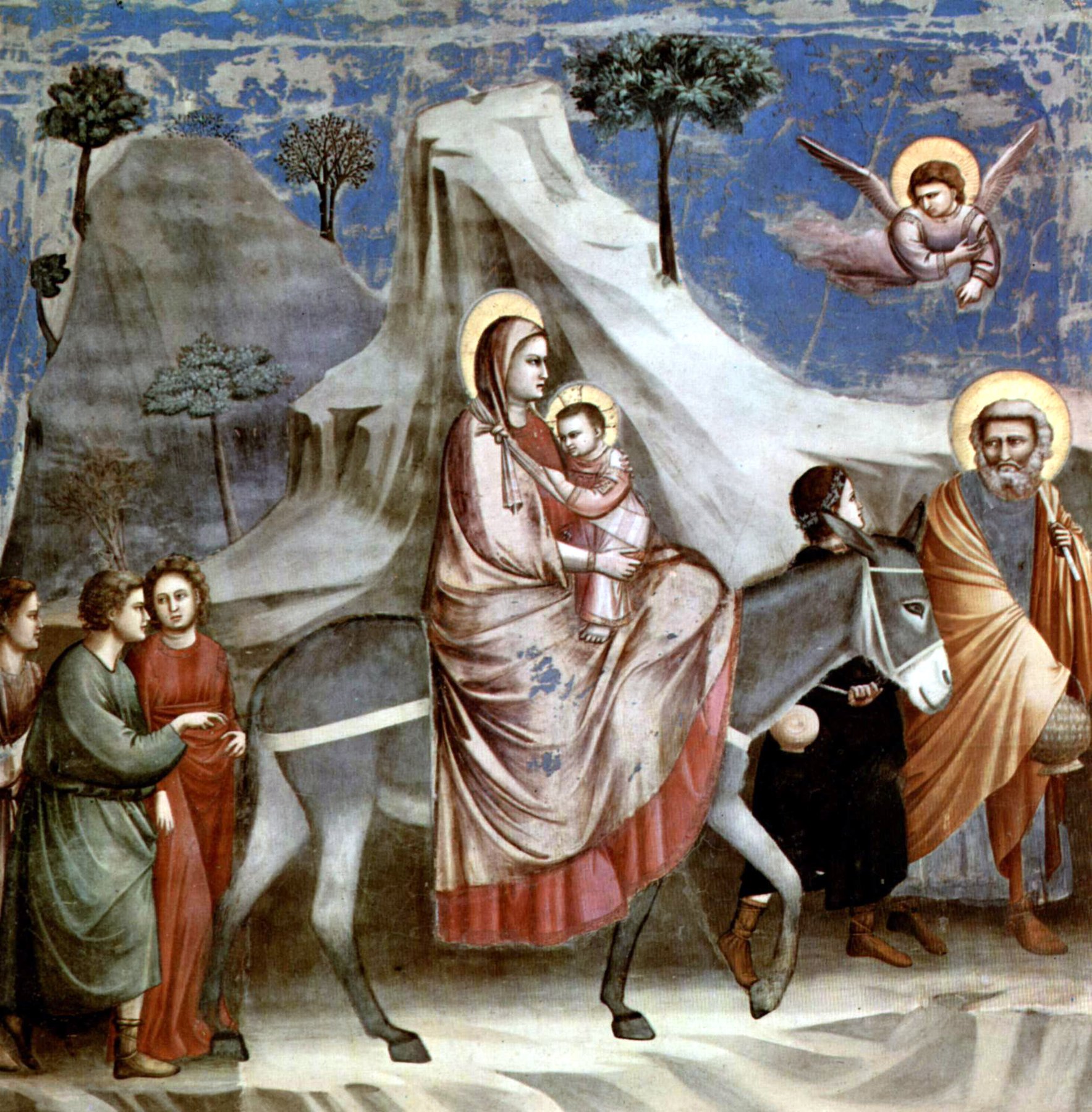 Scrovegni Chapel: Flight into Egypt by Giotto di Bondone, 1304-06 (WGA); c.1303-05, Cappella degli Scrovegni (Arena Chapel), Musei Civici di Padova