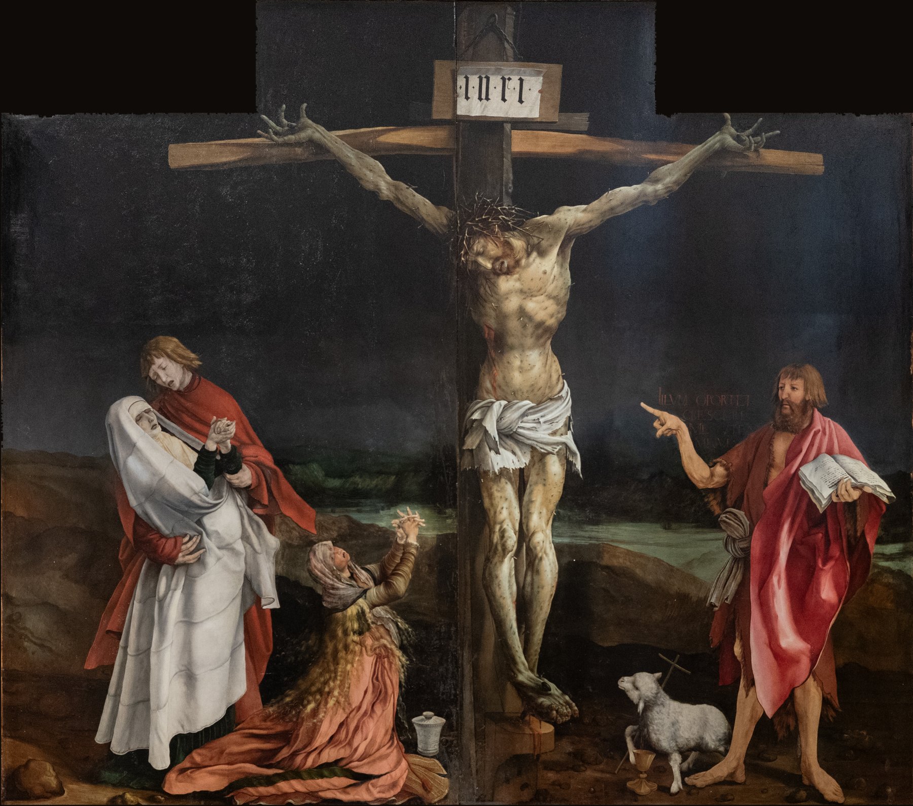 The Isenheim Altarpiece — The Crucifixion — Mathis Gothart Nithart (Grünewald)