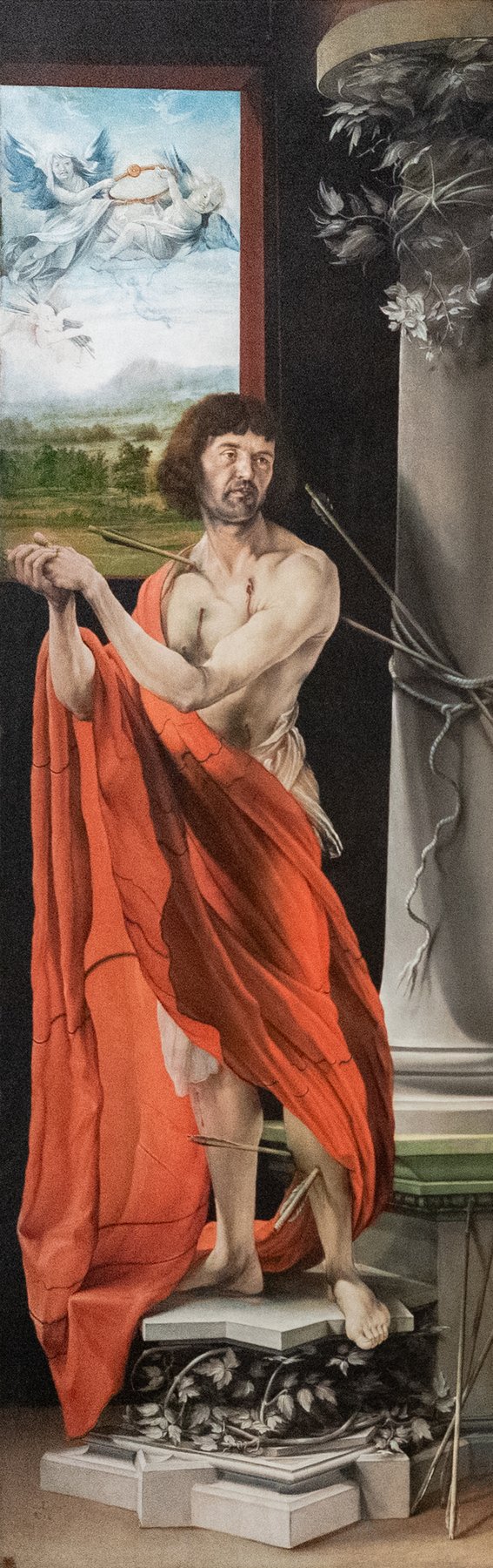 The Isenheim Altarpiece — Saint Sebastian — Mathis Gothart Nithart (Grünewald)