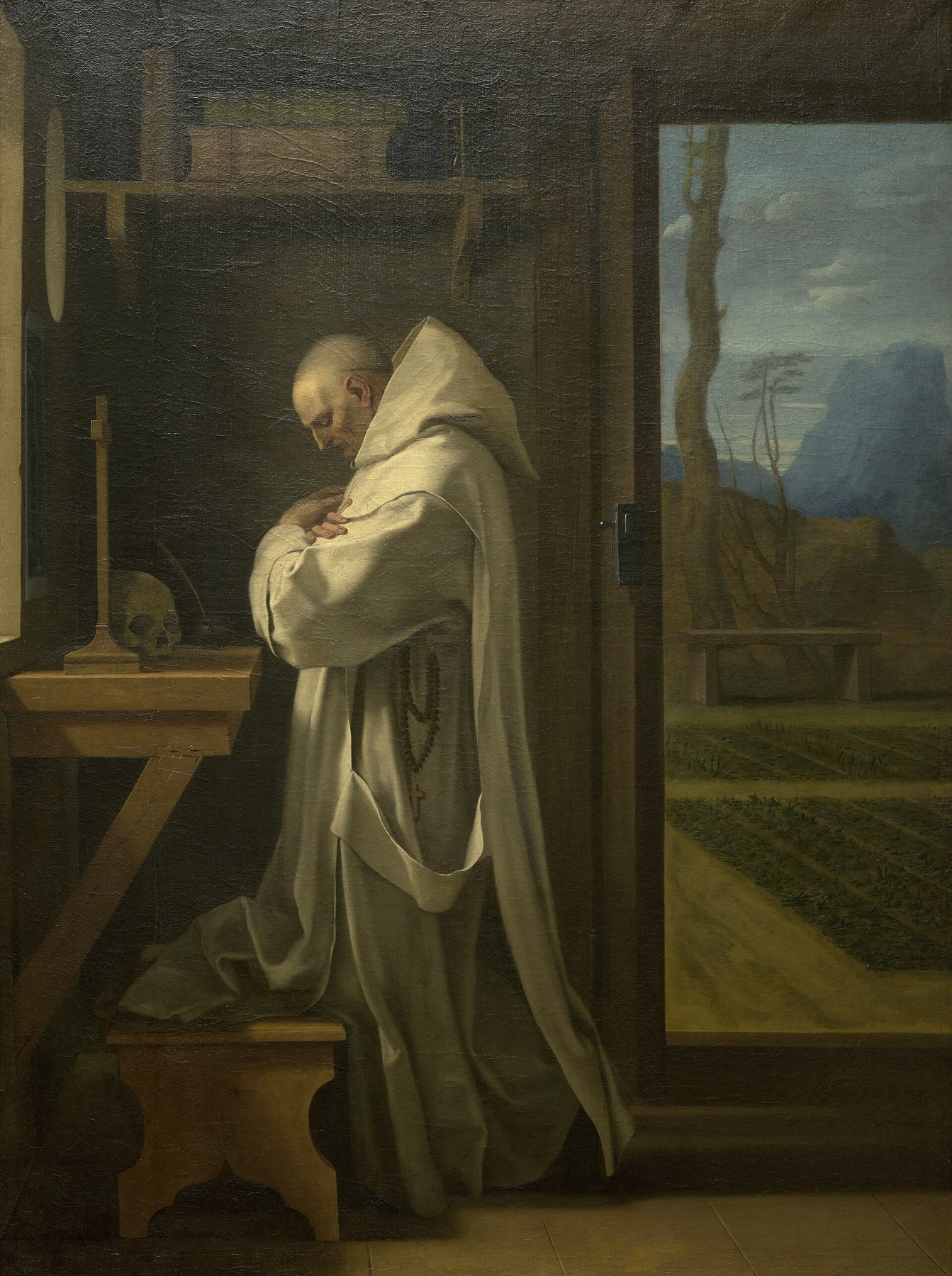 Der heilige Bruno im Gebet (Saint Bruno in Prayer) by Eustache Le Sueur (1616 - 1655), Maler*in, 1650, Gemäldegalerie, Berlin