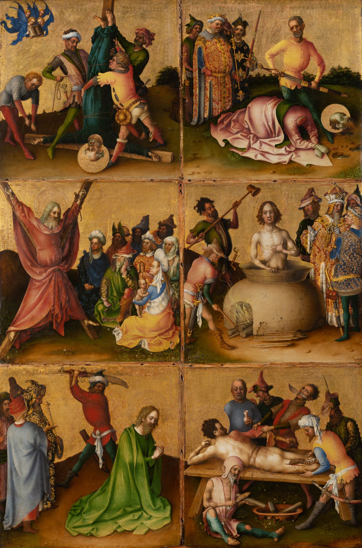 The Martyrdoms of the Apostles (left wing) — Stefan Lochner