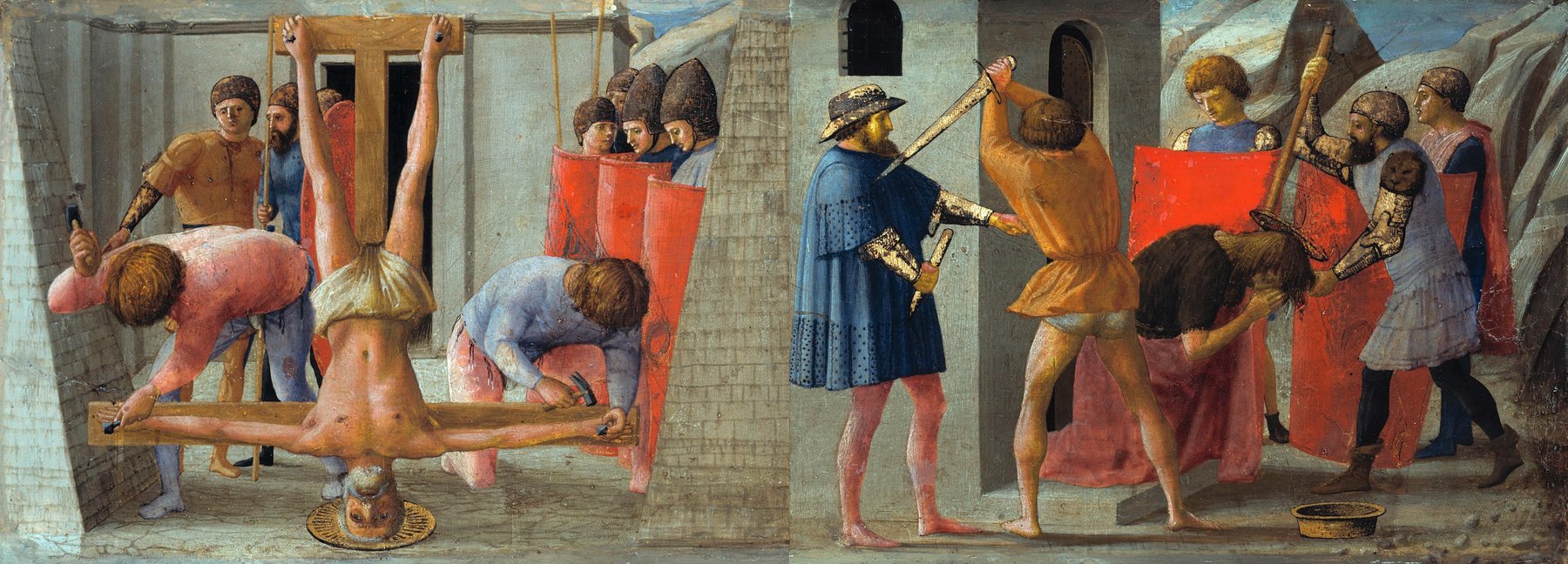The Crucifixion of Saint Peter and the Beheading of Saint John the Baptist — Masaccio