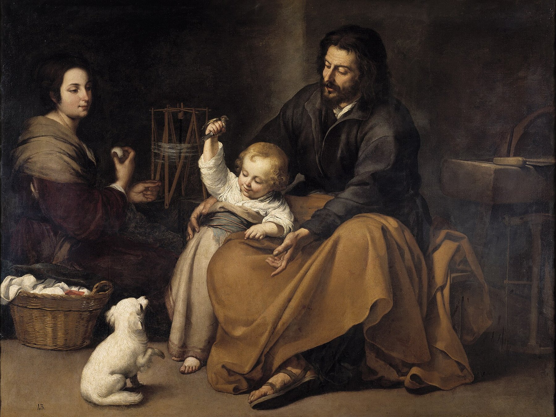 The Holy Family with a Little Bird — Bartolomé Esteban Murillo