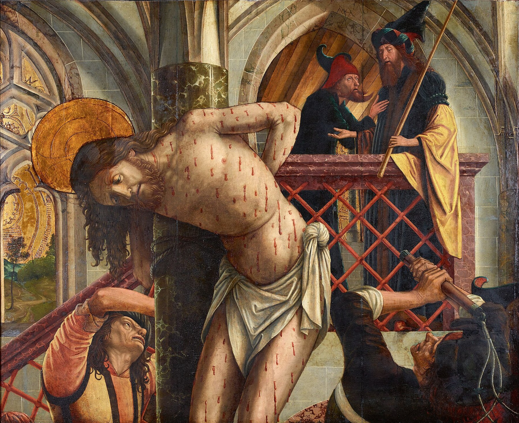 Flagellation of Christ (Geißelung Christi) by Michael Pacher, before 1497/1498, Österreichische Galerie Belvedere