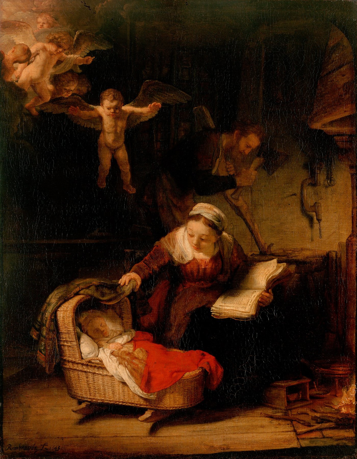 The Holy Family with Angels — Rembrandt