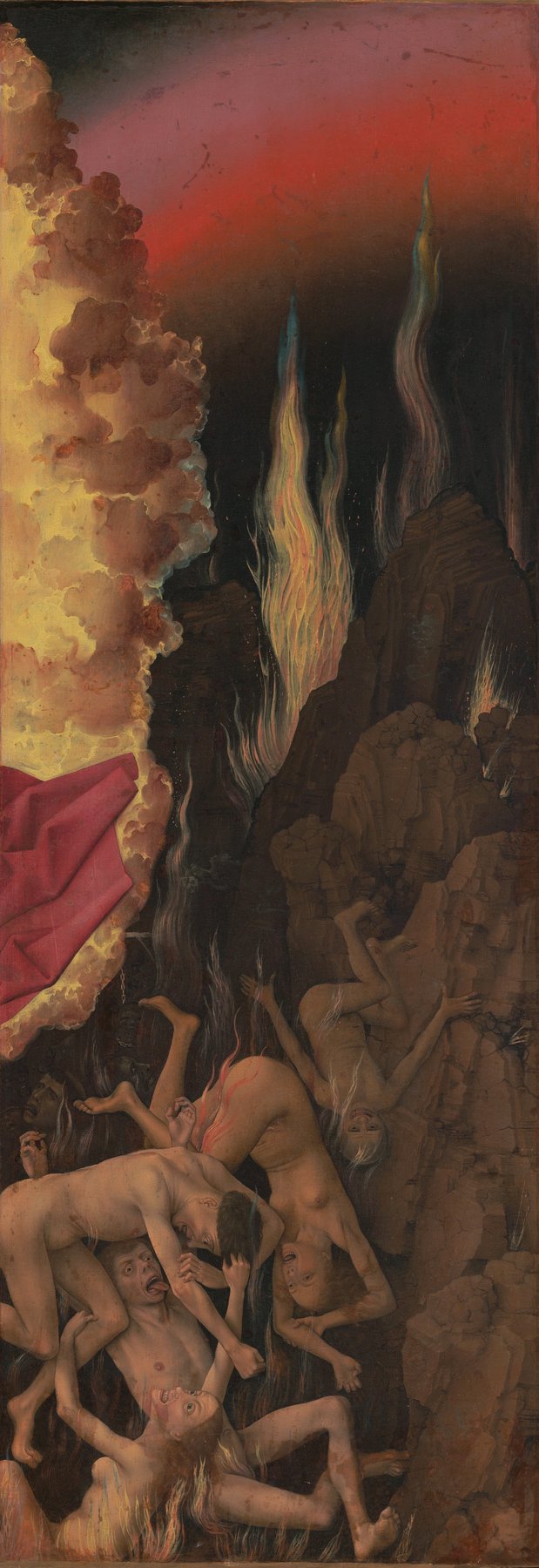 The Last Judgment (Beaune Altarpiece) (far right (Hell)) — Attributed to Rogier van der Weyden