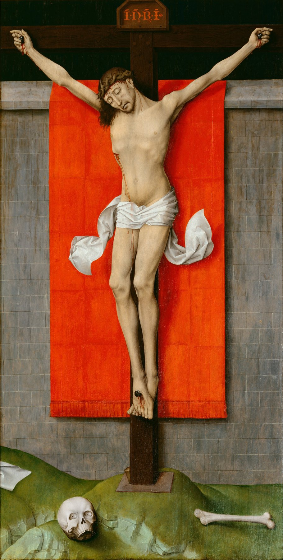The Crucifixion, with the Virgin and Saint John the Evangelist Mourning (right panel) — Rogier van der Weyden