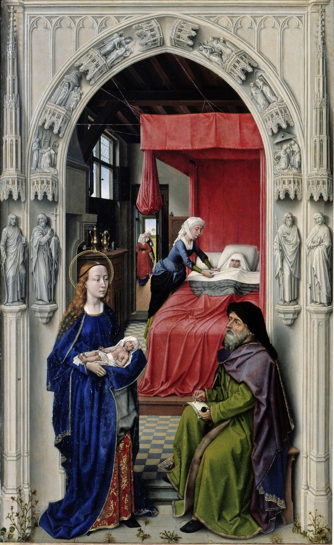 The Birth and Naming of John the Baptist — Rogier van der Weyden