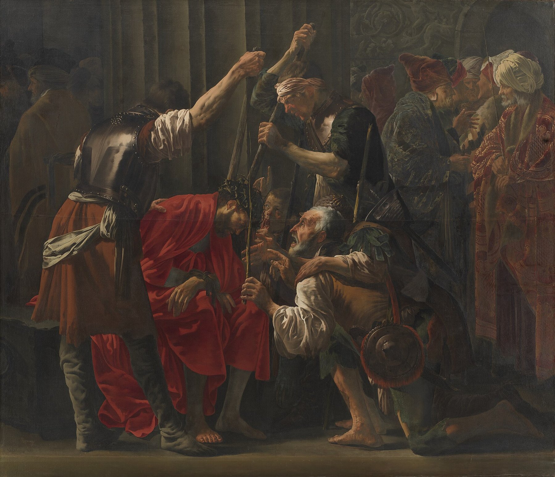 Christ Crowned with Thorns (Kristi Tornekroning) by Brugghen, Hendrick ter, 1620, Statens Museum for Kunst