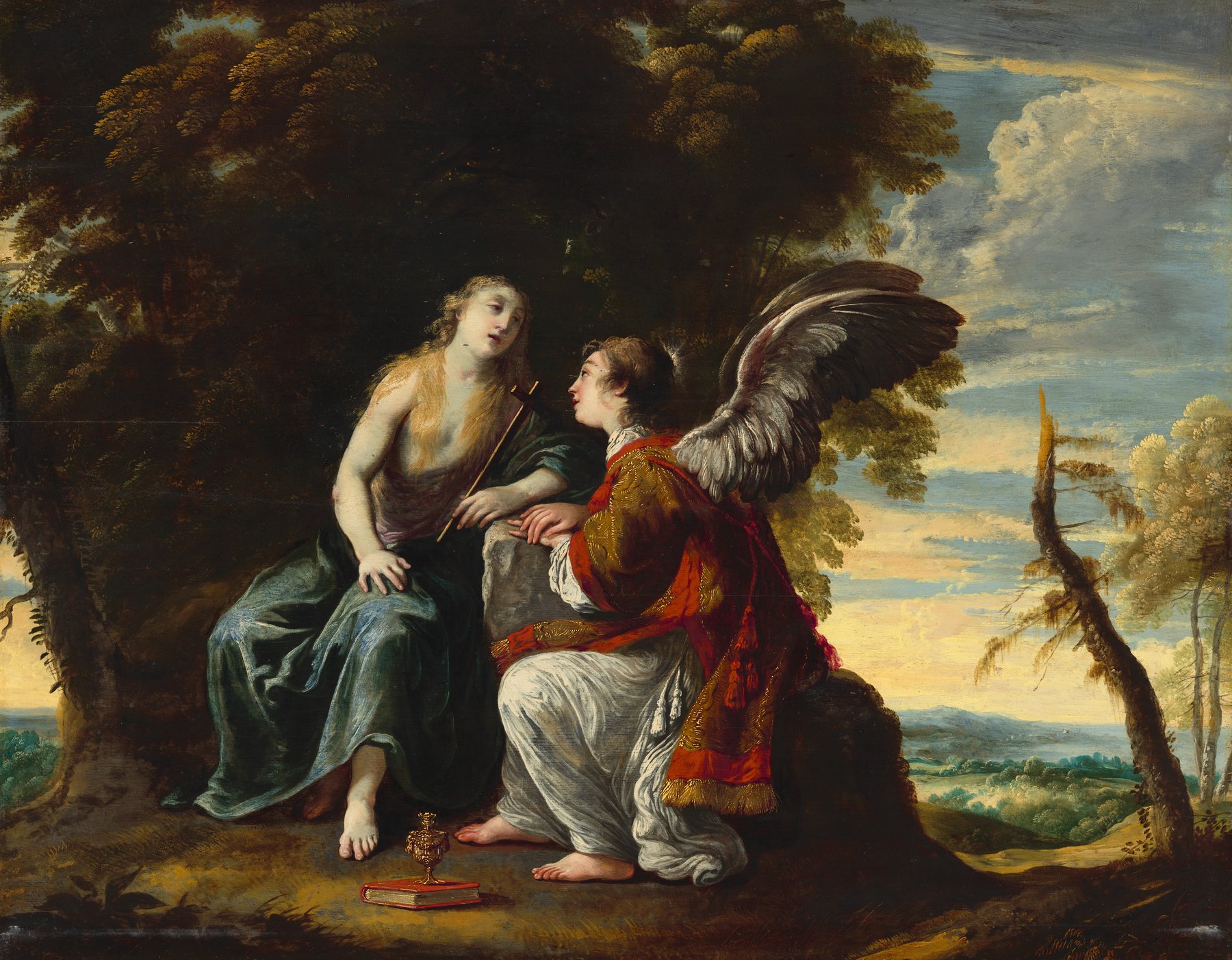 Mary Magdalene Comforted by an Angel — Claude Vignon