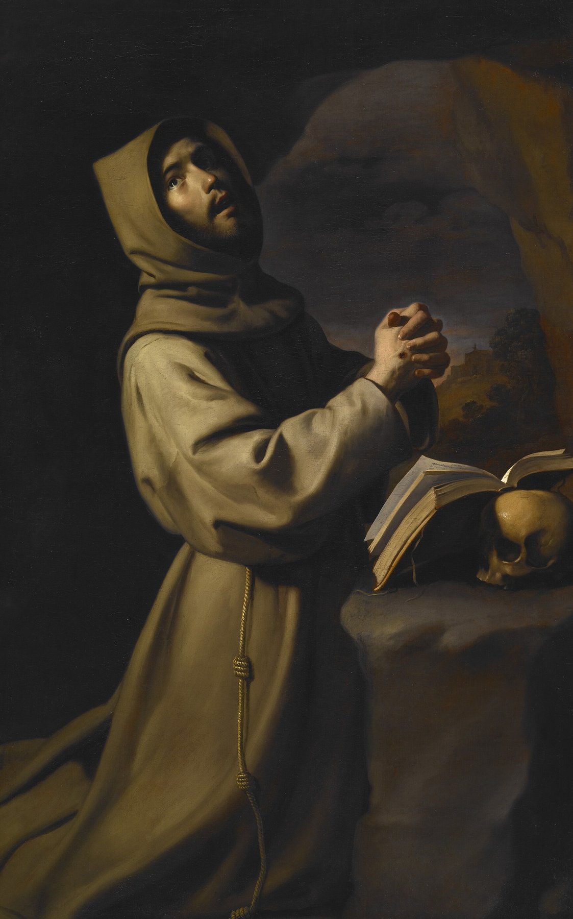 St Francis in Meditation — Workshop of Francisco de Zurbarán
