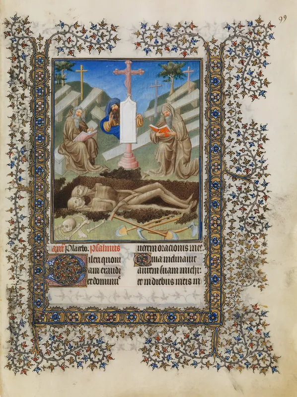 A Cemetery — Herman, Paul, and Jean de Limbourg (Franco-Netherlandish, active in France by 1399–1416)