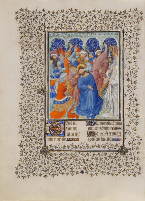 The Mocking of Christ — Herman, Paul, and Jean de Limbourg (Franco-Netherlandish, active in France by 1399–1416)