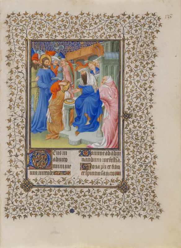 Pilate Washes His Hands — Herman, Paul, and Jean de Limbourg (Franco-Netherlandish, active in France by 1399–1416)