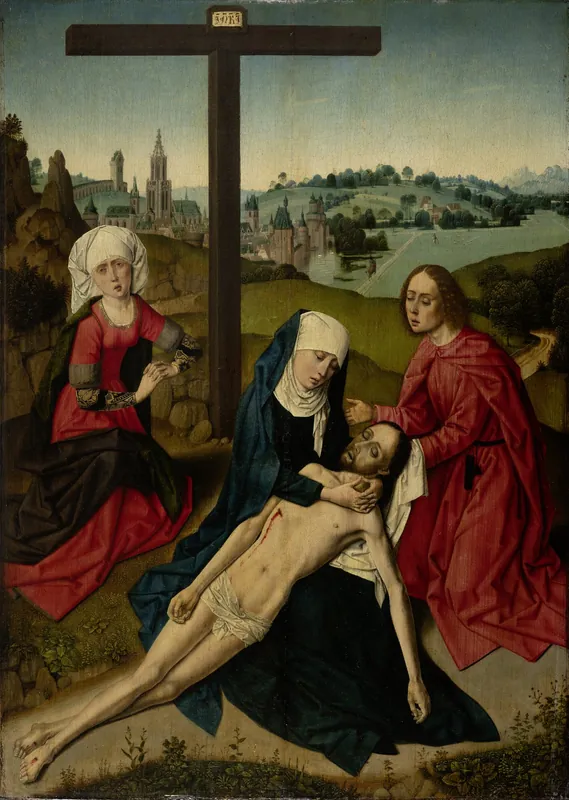 The Lamentation — Netherlandish Master, c. 1475 (the Städel’s “Niederländischer Meister um 1475”; the panel was formerly given to Dieric Bouts)