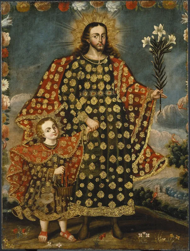 Saint Joseph and the Christ Child by Cuzco School