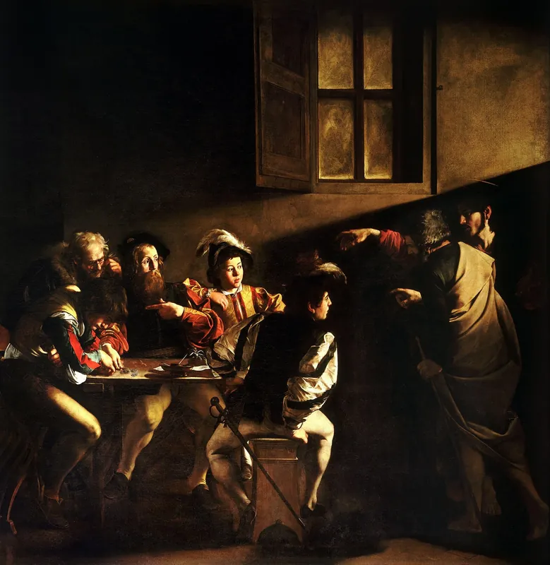 The Calling of St Matthew — Caravaggio (Italian, 1571–1610)
