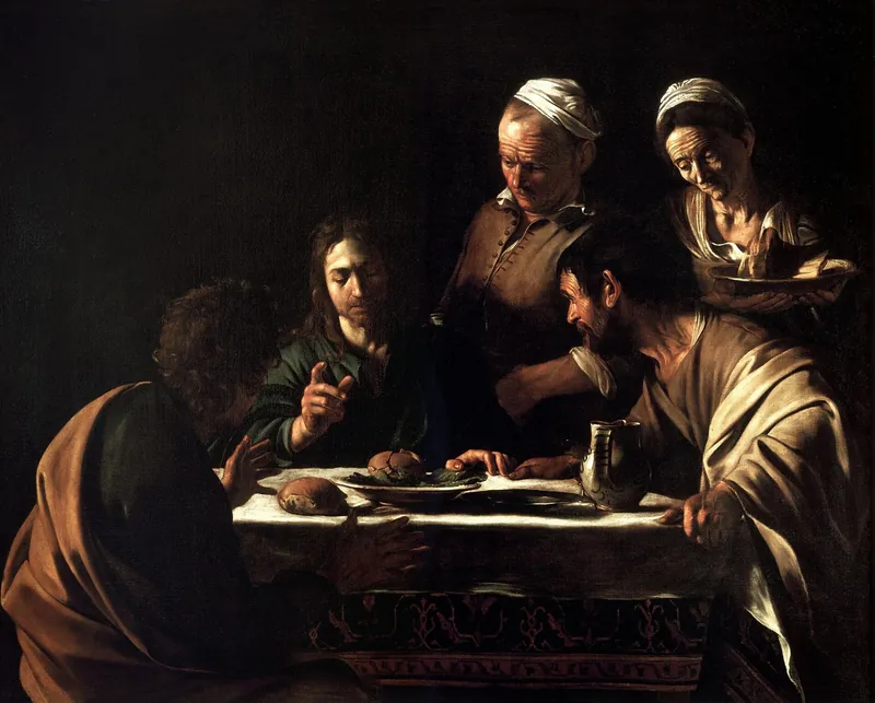 Supper at Emmaus (Brera) — Caravaggio (Italian, 1571–1610)
