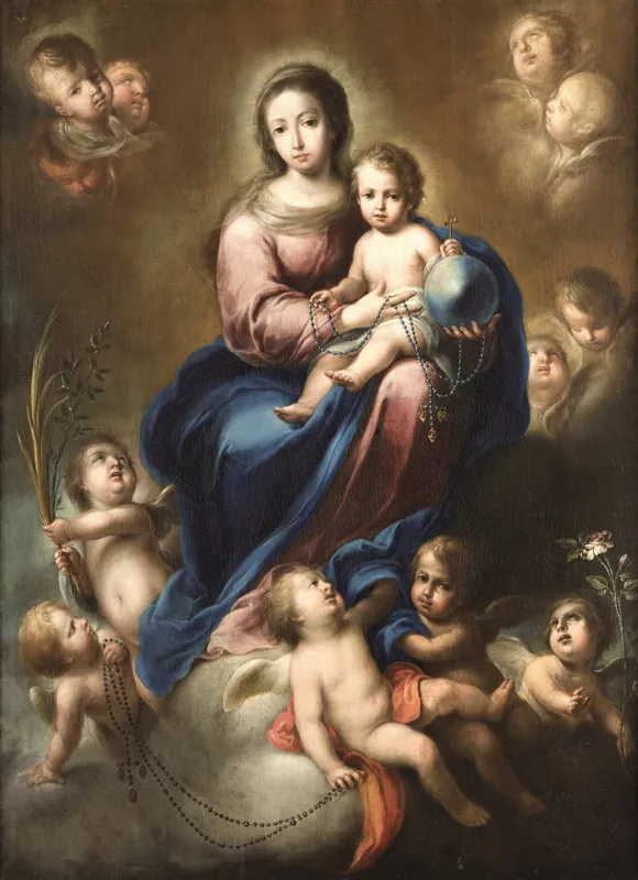The Virgin of the Rosary by Domingo Martínez