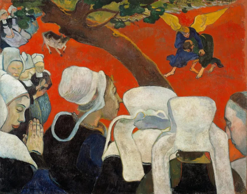 Vision of the Sermon (Jacob Wrestling with the Angel) by Paul Gauguin
