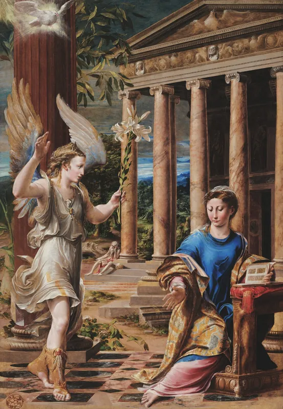 The Annunciation by Girolamo Mazzola Bedoli