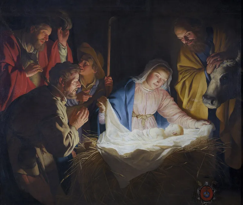 The Adoration of the Shepherds — Gerrit van Honthorst (Dutch, 1592–1656)