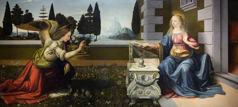 The Annunciation — Leonardo da Vinci (Italian, 1452–1519)