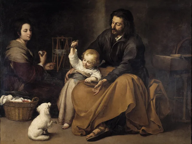 The Holy Family with a Little Bird — Bartolomé Esteban Murillo (Spanish, 1617–1682)
