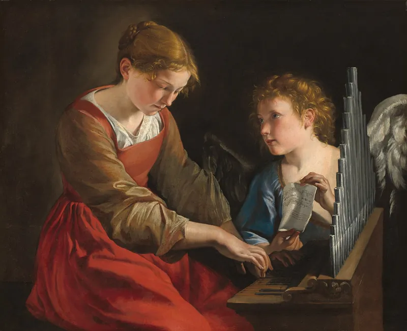 Saint Cecilia and an Angel — Orazio Gentileschi (Italian, Florentine, 1563 - 1639), and Giovanni Lanfranco (Italian, 1582 - 1647)