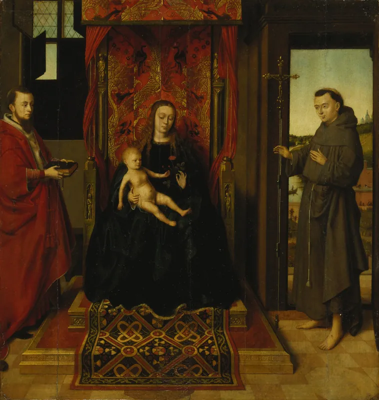 Virgin and Child with Saints Jerome and Francis — Petrus Christus
