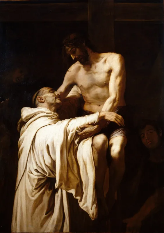 Christ embracing Saint Bernard — Francisco Ribalta (Solsona, Lérida, Spain, 1565 - Valencia, Spain, 1628)