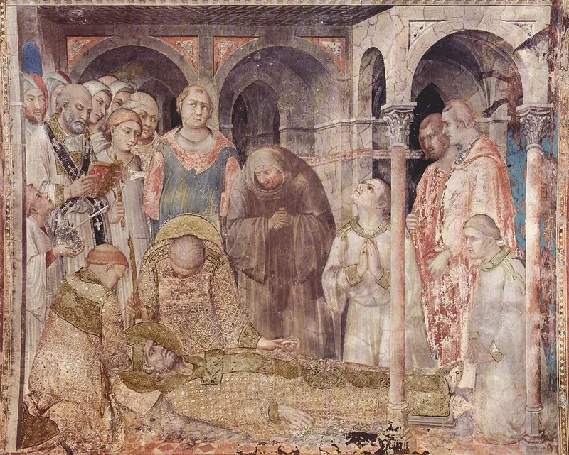 The Death of Saint Martin (Chapel of Saint Martin, Assisi) — Simone Martini