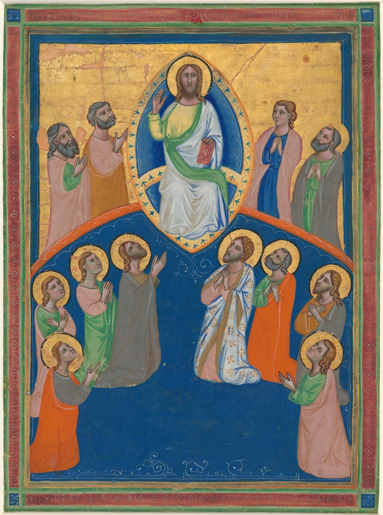 Christ in Majesty with Twelve Apostles by Workshop of Pacino di Bonaguida, c. 1320, National Gallery of Art, Washington