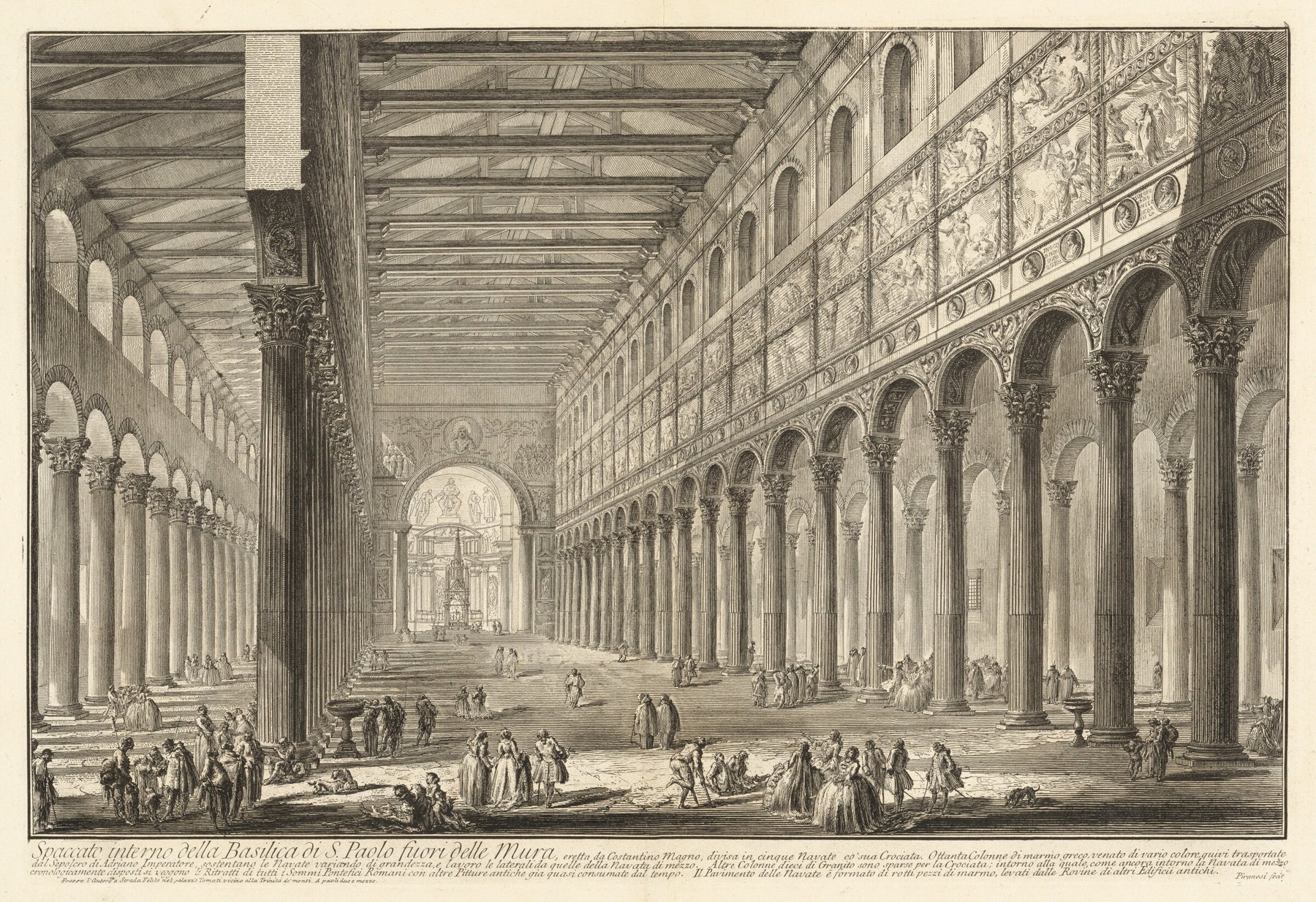 Interior of the Basilica of Saint Paul Outside the Walls by Giovanni Battista Piranesi, probably 1748/1749, National Gallery of Art, Washington