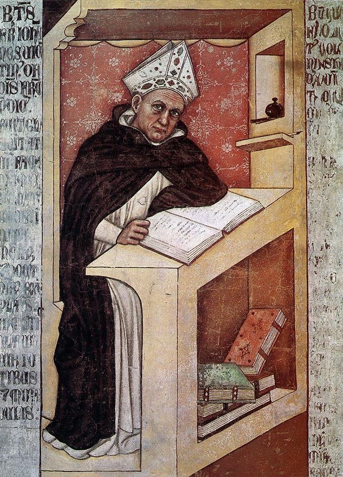 Albertus Magnus by Tommaso da Modena, 1352, Chapter house of San Nicolò, Treviso